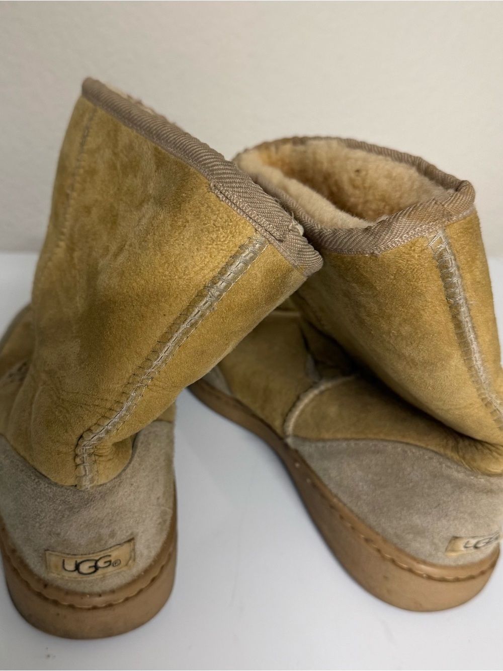 UGG Suede Ankle Booties - Chestnut M10 - Picture 3 of 9